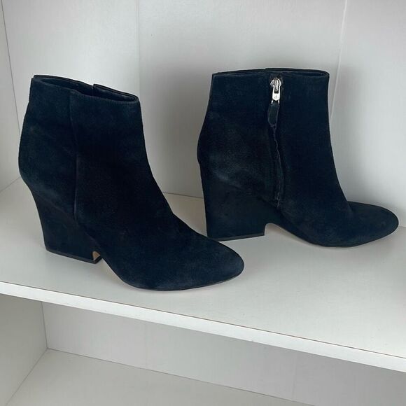 Sam Edelman Wilson Suede Ankle Boots 8.5 Black - Picture 2 of 11